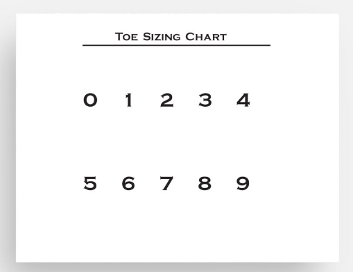 Toe Sizing Chart